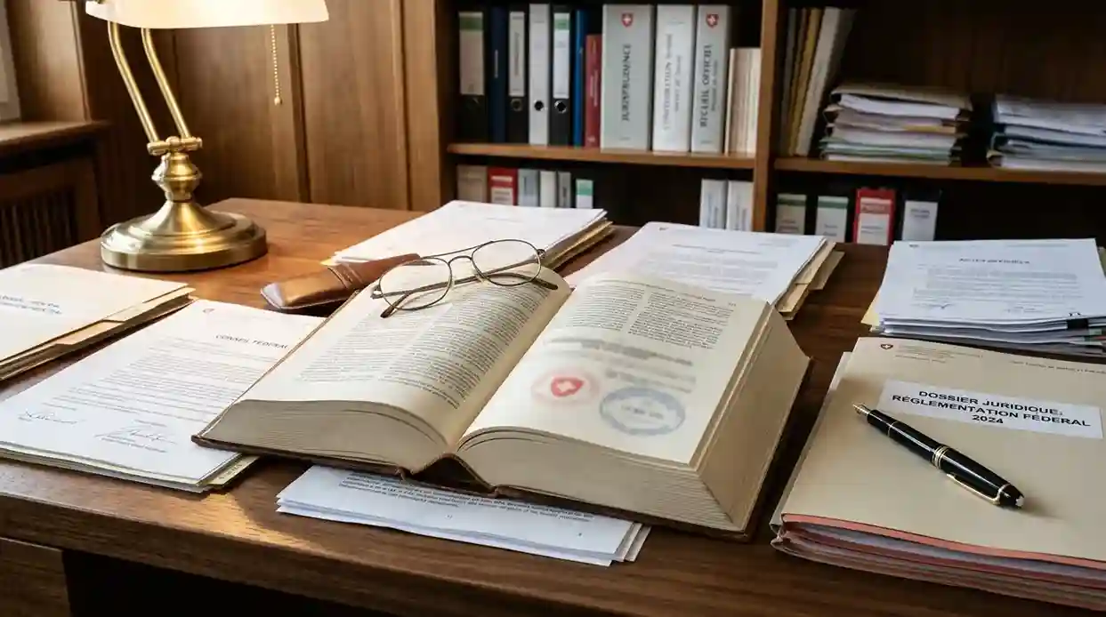 Offizielle Dokumente und Gesetzestexte auf einem Schreibtisch