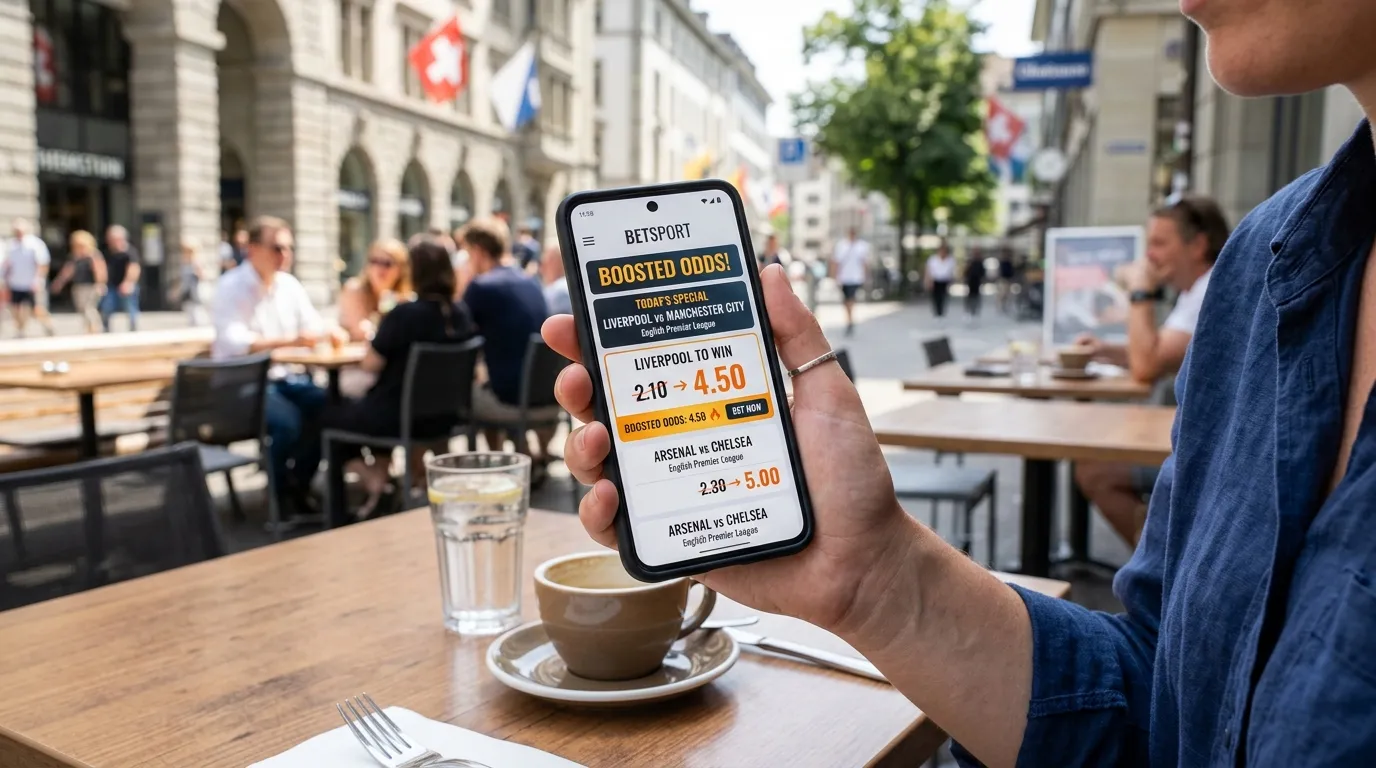 Sporttip-App zeigt QuotenBoost-Angebot auf einem Smartphone