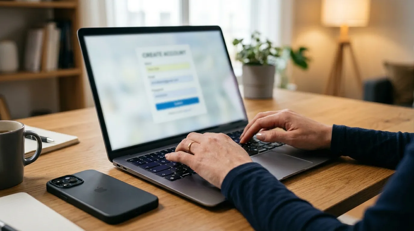 Neue Kundenregistrierung bei einem Sportwettenanbieter