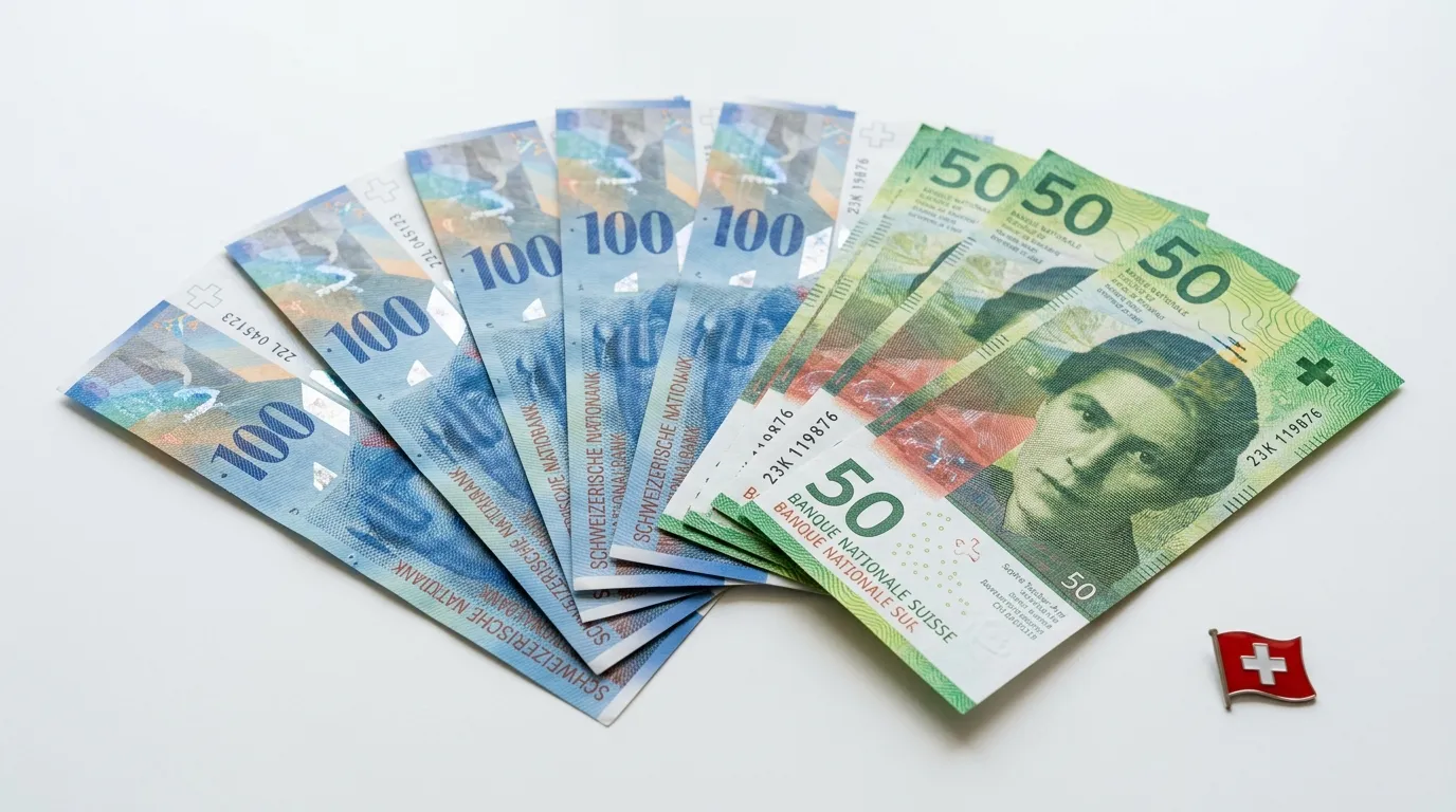 Schweizer Franken Banknoten symbolisieren steuerfreie Gewinne